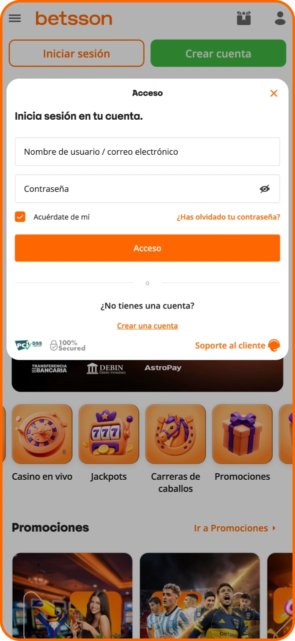 Inicia sesión en tu cuenta de Betsson para empezar a jugar.