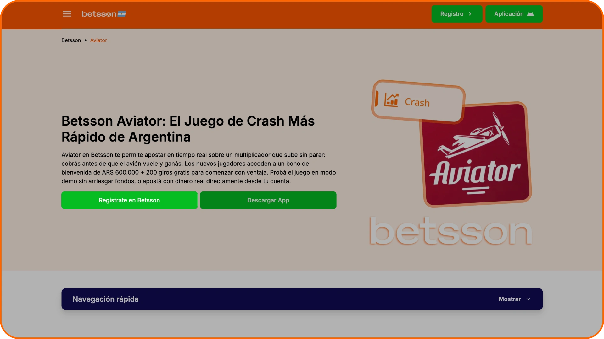 Haz clic en Registrarse en la página oficial de Betsson.