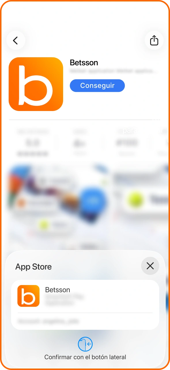 Instala la aplicación de Betsson para iOS desde la App Store.