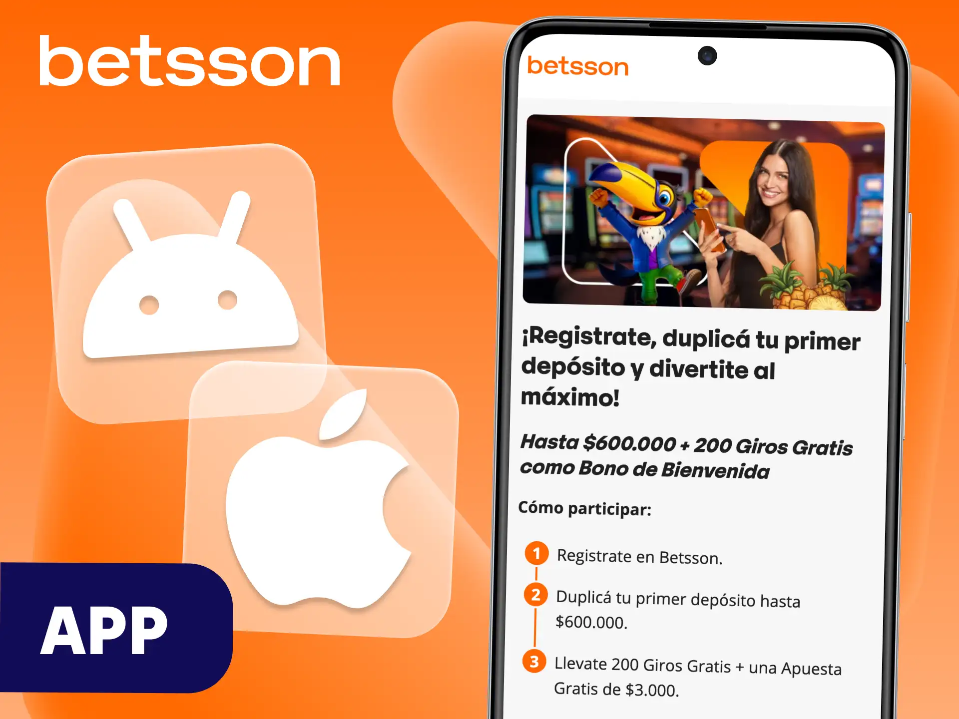 Puedes activar el bono de bienvenida de Betsson en la aplicación nativa.