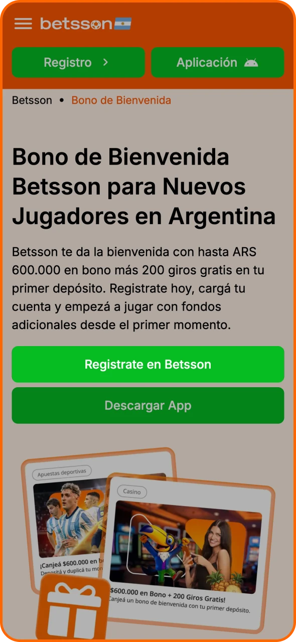 Pulsa el botón de registro en la página de Betsson para crear una cuenta.