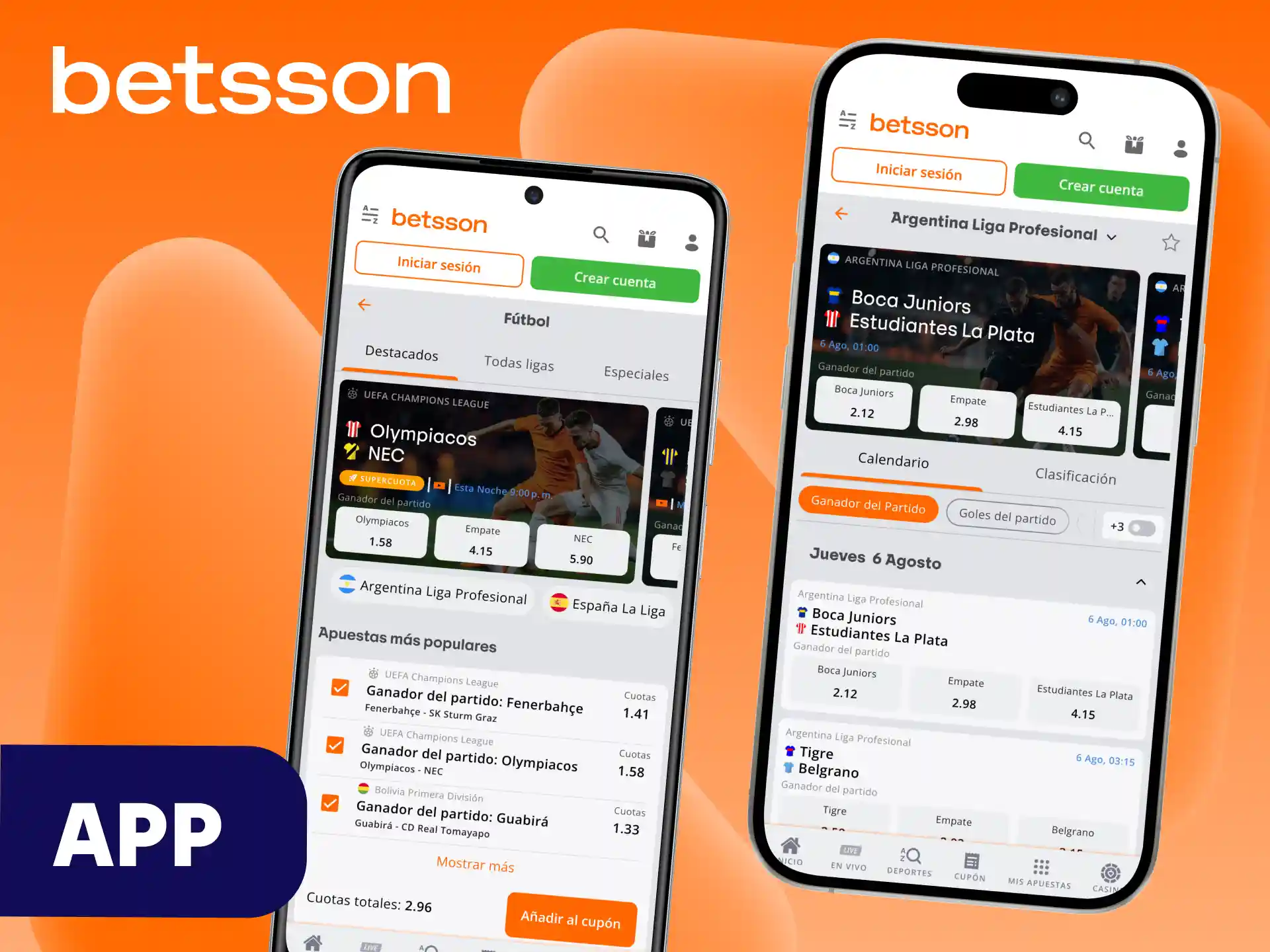 Descarga gratis la aplicación de Betsson para dispositivos Android e iOS.