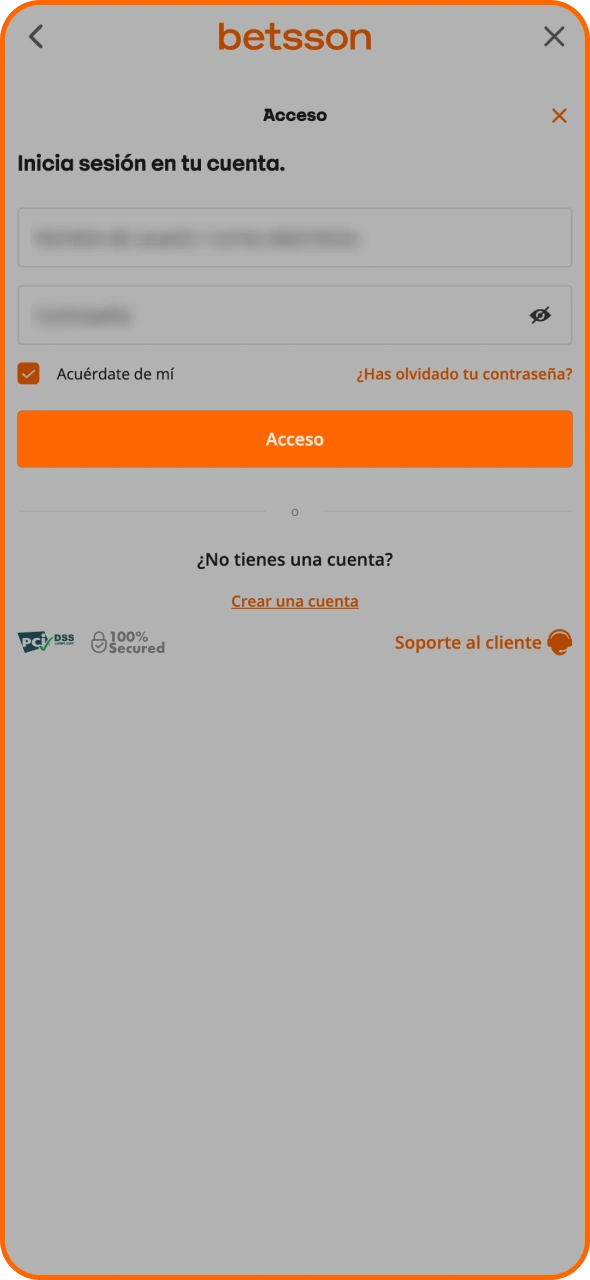 Accede a tu cuenta de Betsson y empieza a apostar.