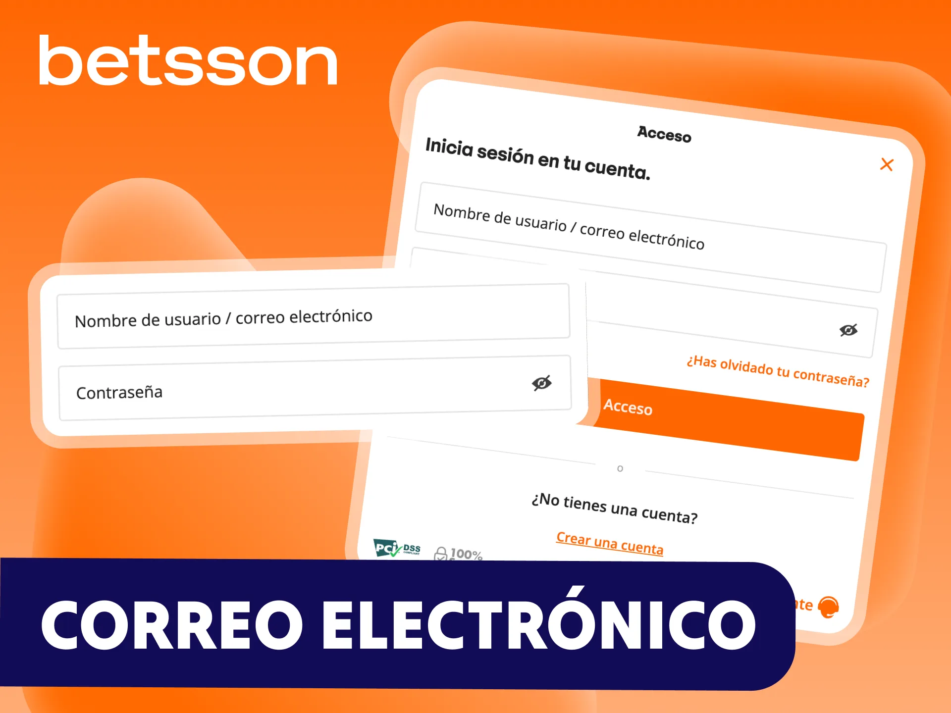 Utiliza el método de inicio de sesión por correo electrónico en la plataforma de Betsson.